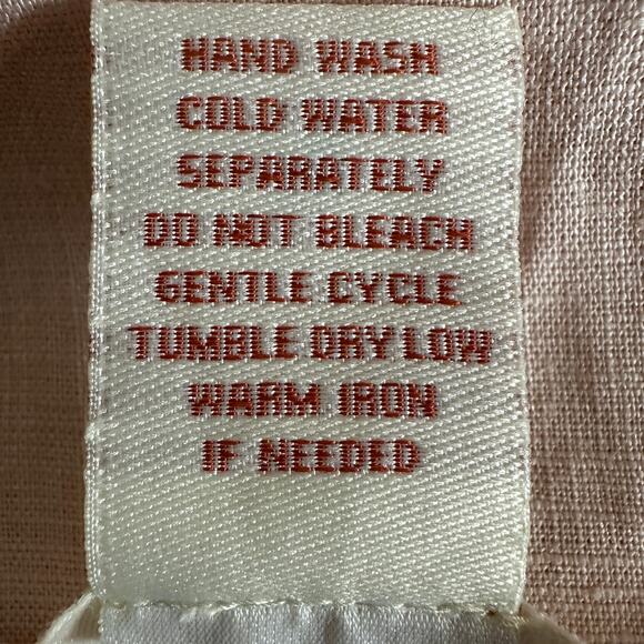 Sundance Linen Tunic Large Pale Pink Floral Lace Boho Cottagecore Soft Girl - Picture 8 of 9